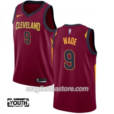 Maglia NBA Cleveland Cavaliers Dwyane Wade 9 Nike 2017-18 Maroon Swingman - Bambino